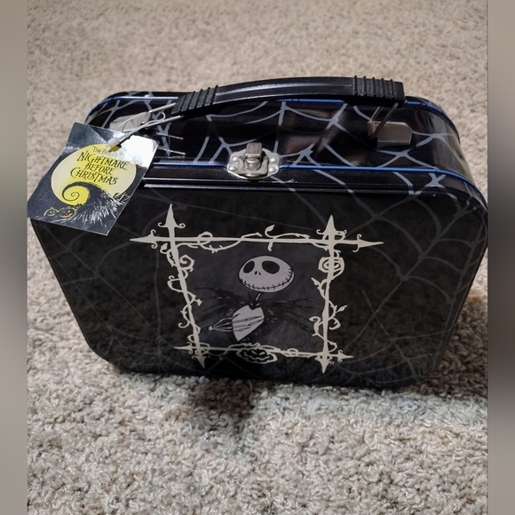 Vintage Disney Nightmare Before Christmas Jack Skellington Sally Metal Lunchbox - Picture 1 of 5